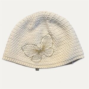 SALOMON Ivory Knit Butterfly Hat